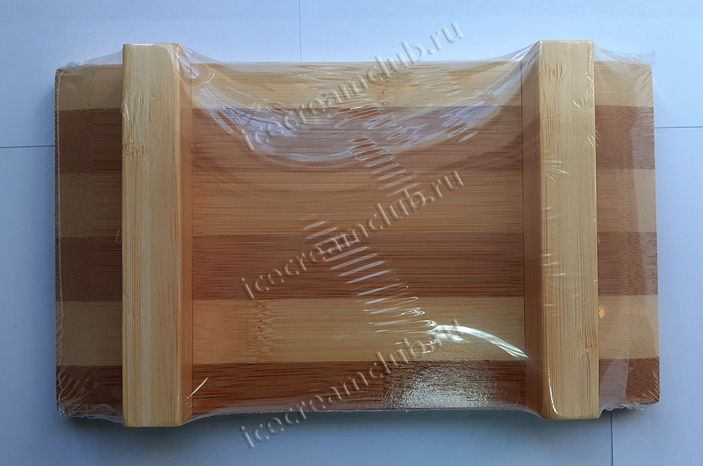 Четвертое дополнительное изображение для товара Тарелка-поднос для суши деревянная 21x12 см