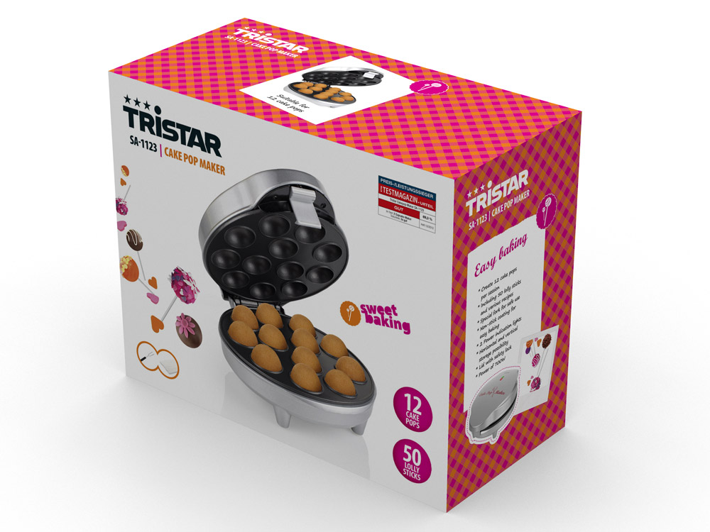 Третье дополнительное изображение для товара Вафельница для кейк попсов на палочке (кейк поп мейкер) Tristar SA-1123
