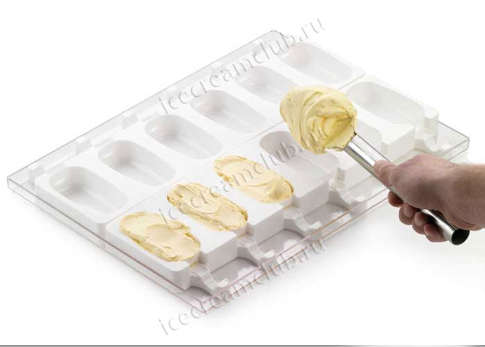 Дополнительное изображение для товара Форма для мороженого эскимо «Классик» СТЭККОФЛЕКС (Silikomart, Италия), 12 ячеек + поднос