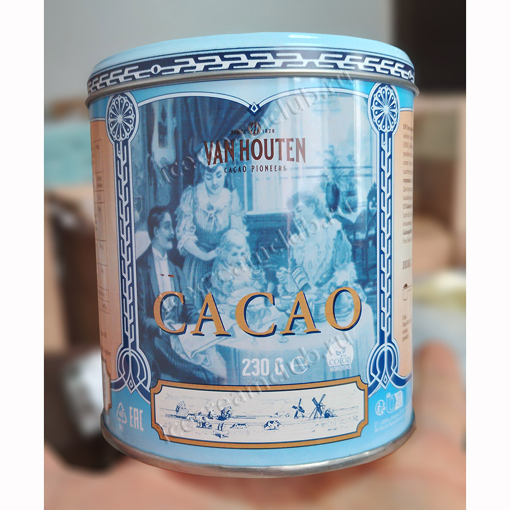 Пятое дополнительное изображение для товара Какао-порошок VH Cacao tin small 230г в банке, Van Houten VM-78136-V99