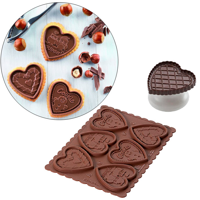 Формы для печенья с начинкой Cookie Choc «Сердце» (Silikomart, Италия) CKC03