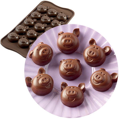 Форма для шоколадных конфет ИЗИШОК «Свинки» (EasyChoc Silikomart, Италия) SCG35