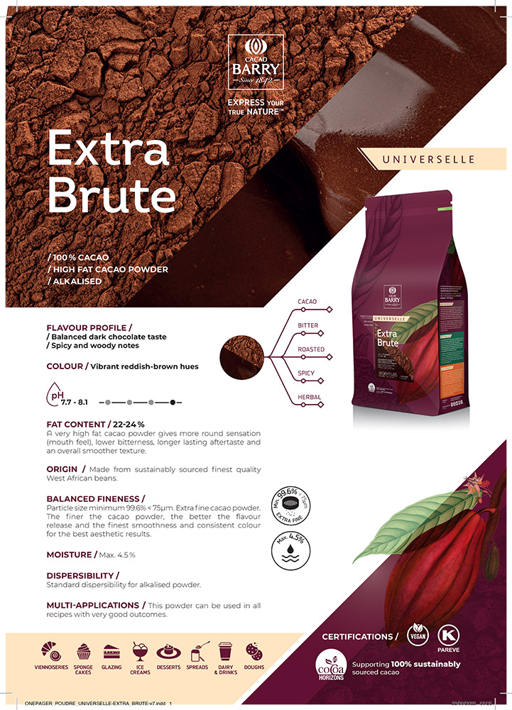Шестое дополнительное изображение для товара Какао-порошок Extra Brute Cacao Barry (Франция) 22-24%, 1 кг,  DCP-22EXBRU-RT-89B