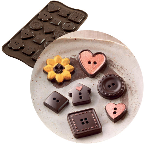 Форма для шоколадных конфет ИЗИШОК «Пуговицы» (EasyChoc Silikomart, Италия) SCG29