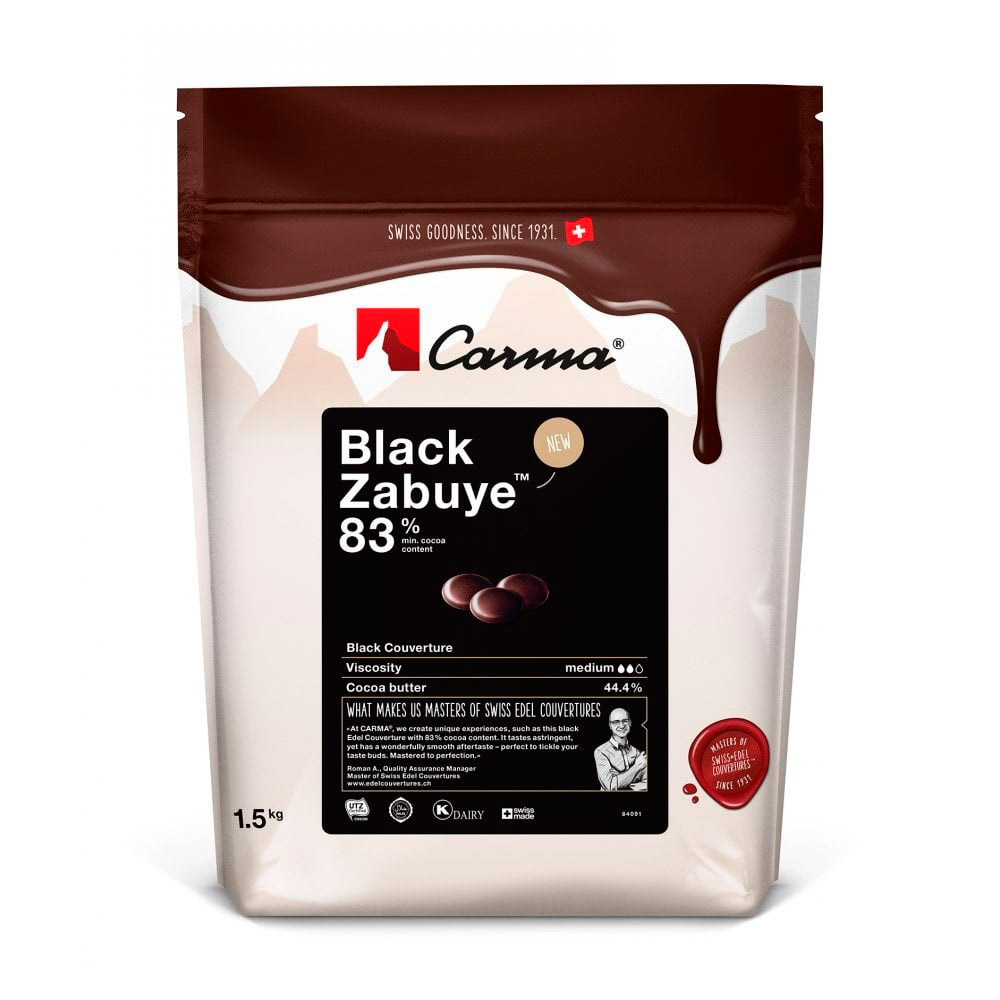 Третье дополнительное изображение для товара Шоколад горький 83% BLACK ZABUYE Carma (Швейцария), 1,5 кг