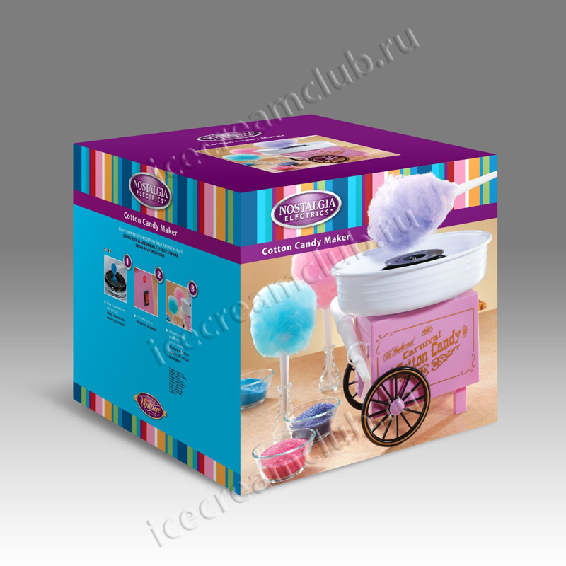 Четвертое дополнительное изображение для товара Домашний аппарат для сладкой ваты на тележке "Ностальгия" Carnival (Nostalgia Electrics)