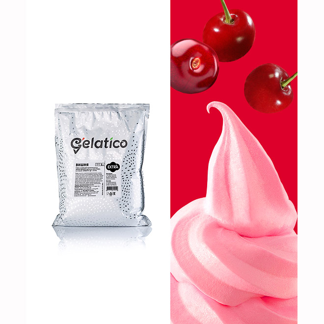 Четвертое дополнительное изображение для товара Смесь для мороженого Gelatico Extra «Вишня», 1 кг