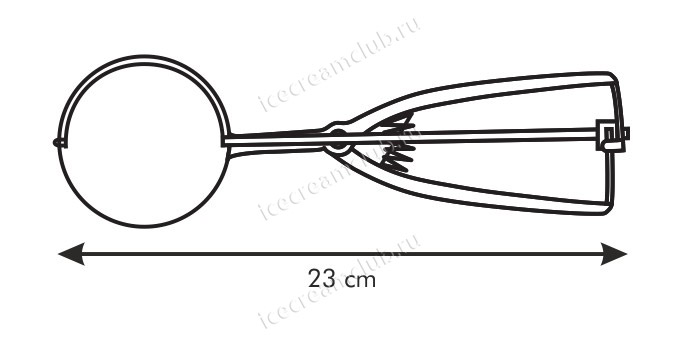 Первое дополнительное изображение для товара Ложка для мороженого 60 мм Tescoma PRESTO (с выталкивателем) 420216