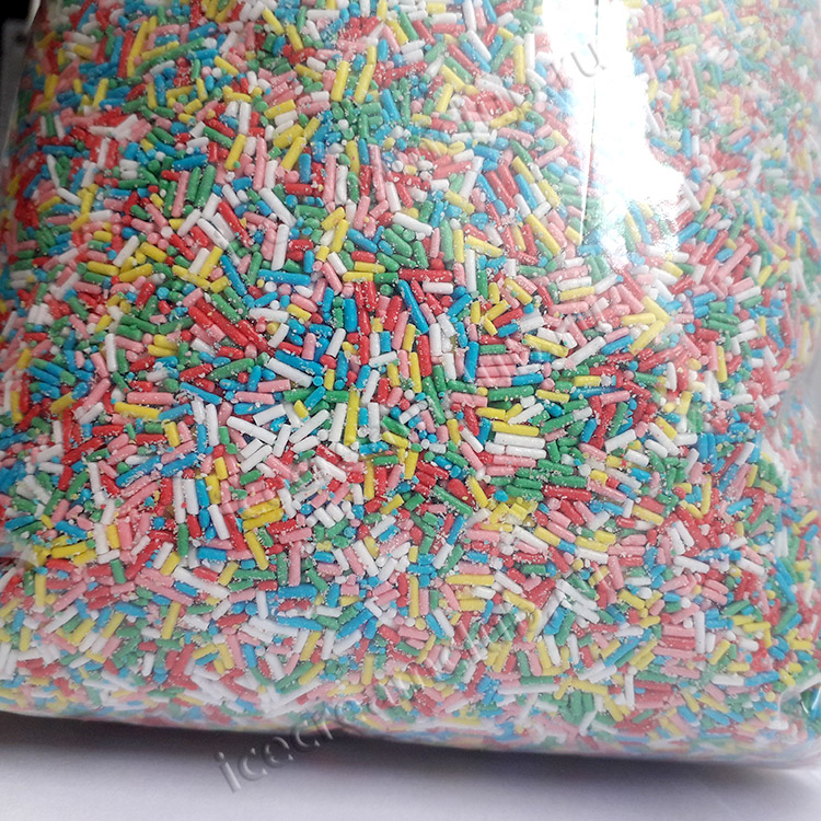 Первое дополнительное изображение для товара Посыпка сахаристая «Вермишель разноцветная», 1 кг Dulcistar