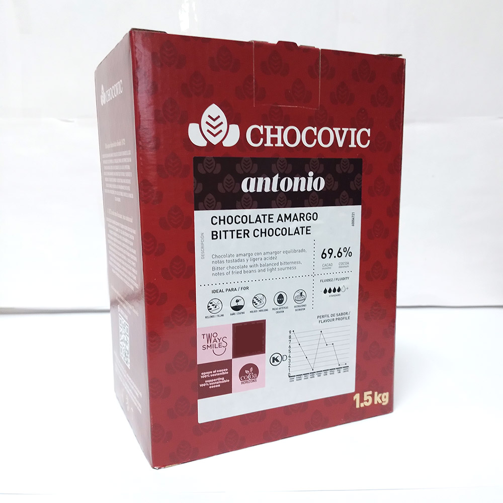 Третье дополнительное изображение для товара Горький шоколад Chocovic Antonio 69,6% – 1.5 кг, арт CHD-N7CHVC069B 