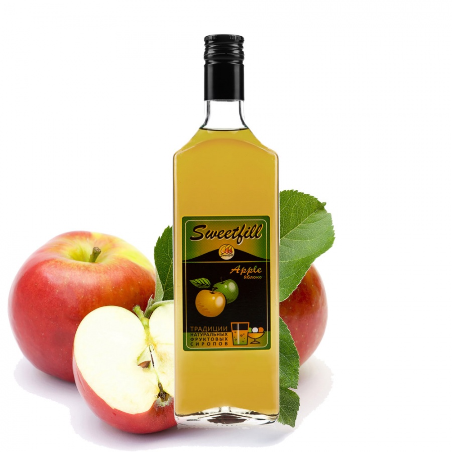 Натуральный сироп SweetFill «Яблоко», 0,5л.