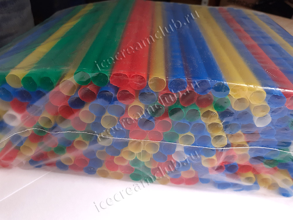 Первое дополнительное изображение для товара Трубочки для коктейлей разноцветные ProHotel 20 см, 250 шт