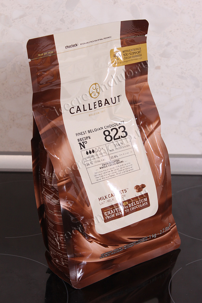 Третье дополнительное изображение для товара Шоколад молочный 33,6% – № 823 в калетах 1 кг, Callebaut (Бельгия) 823-RT-U68