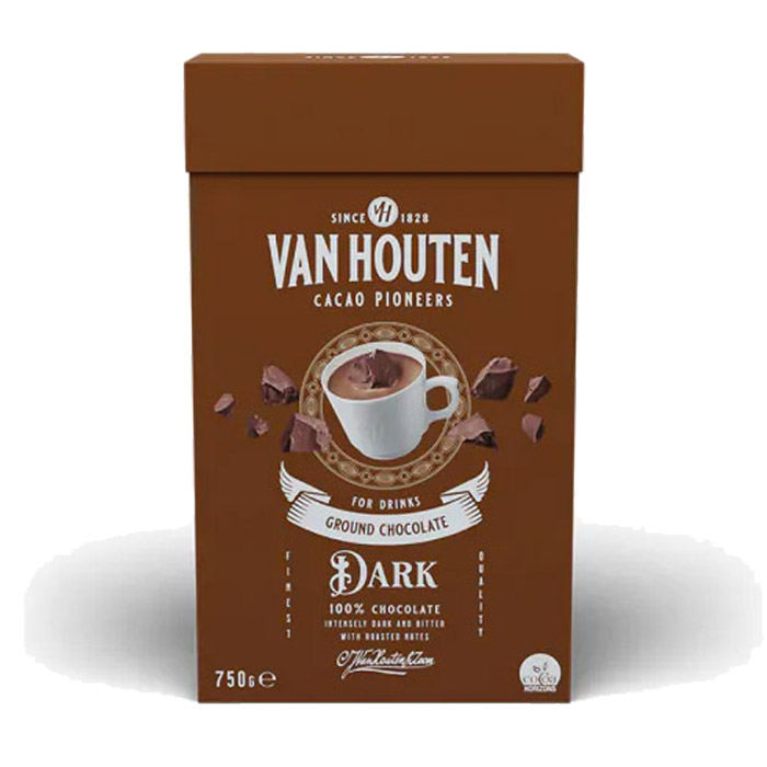 Темный тертый шоколад для напитков Ground Dark, 0.75 кг Van Houten VM-54627-V99  основное изображение
