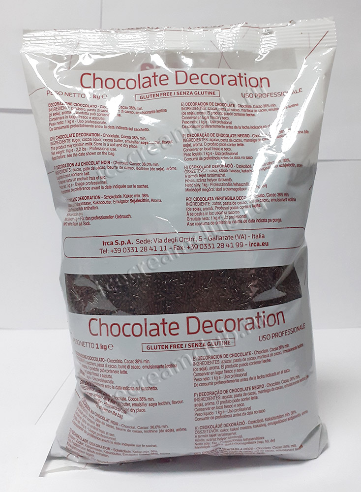 Первое дополнительное изображение для товара Посыпка «Шоколадная вермишель ТЕМНАЯ», 1 кг IRCA
