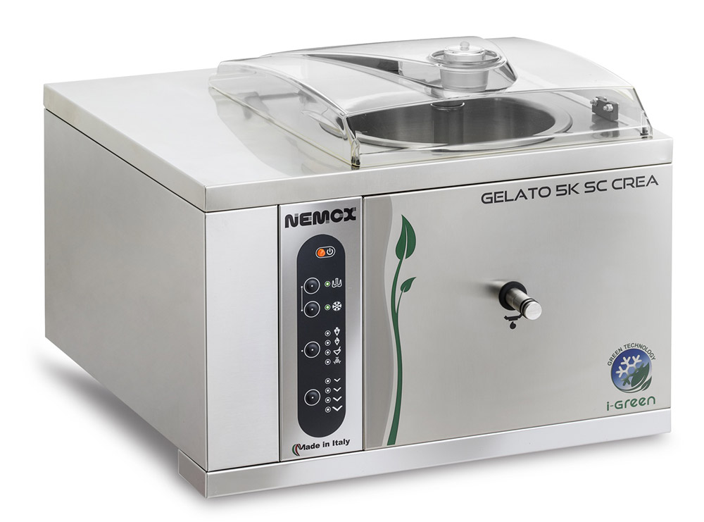 Второе дополнительное изображение для товара Профессиональный фризер для мороженого Nemox Gelato 5K Crea Sc I-green  (чаша 3,2л)