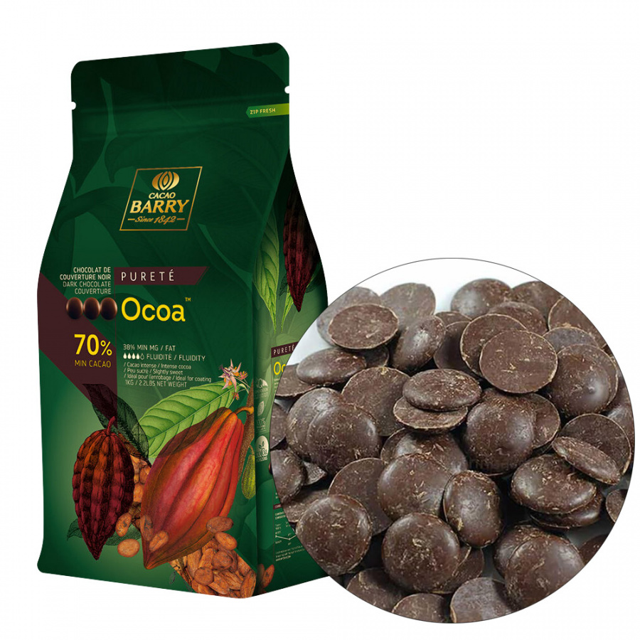 Шоколад Cacao Barry «OCOA» (Франция), темный 70% какао - 1кг, CHD-N70OCOA-2B-U73