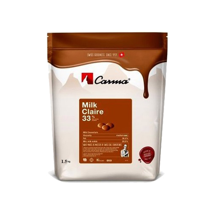 Первое дополнительное изображение для товара Шоколад молочный Carma Milk Claire 33% – 1.5 кг (Швейцария), арт CHM-P007CLARE6-Z71