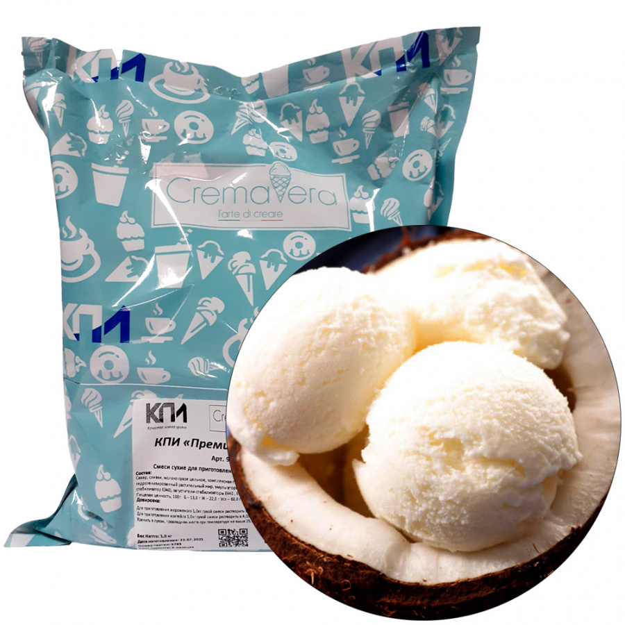 Смесь для мороженого CremaVera «Кокос ПРЕМИУМ», 1 кг (Россия)