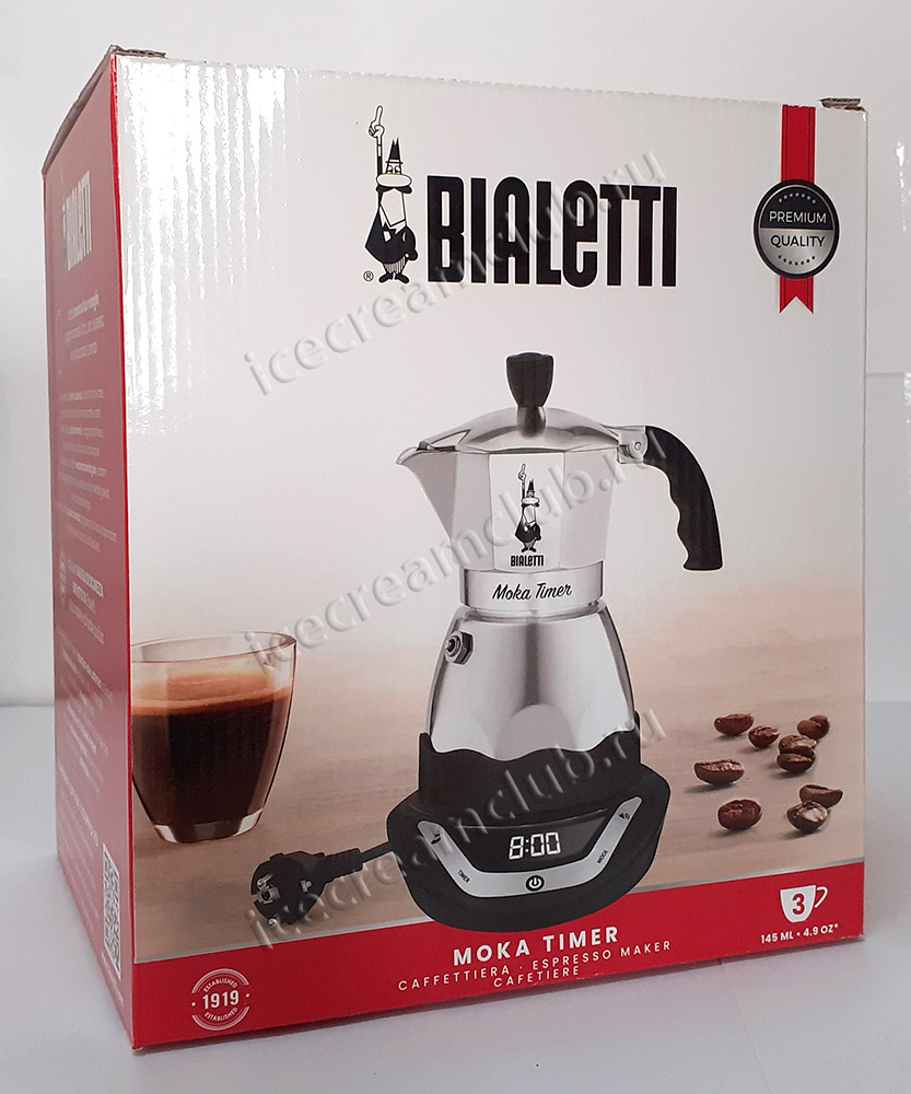 Дополнительное изображение для товара Электрическая гейзерная кофеварка Bialetti Moka Timer 6092 (3 порции, 145 мл)