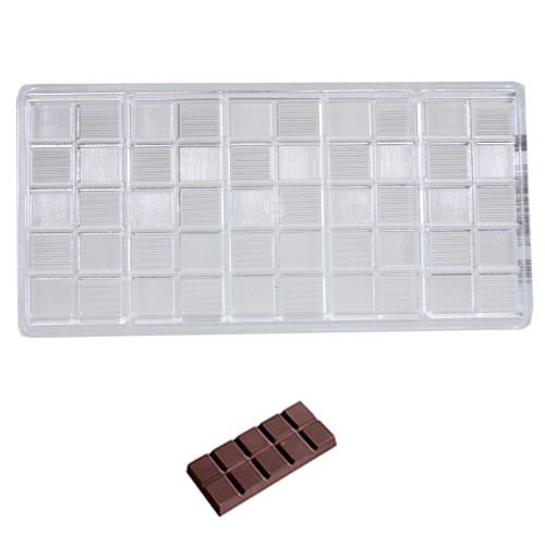 Четвертое дополнительное изображение для товара Поликарбонатная форма для шоколада в плитках CW 1366 (Chocolate World, Бельгия)