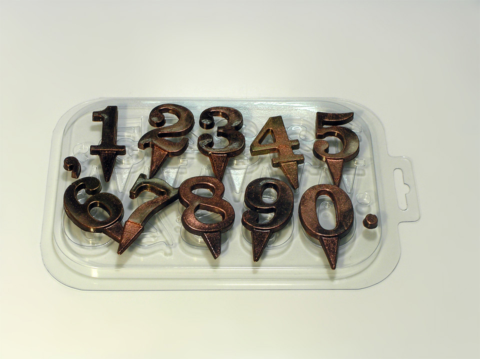 Первое дополнительное изображение для товара Форма пластиковая для шоколада "Цифры на ножке"