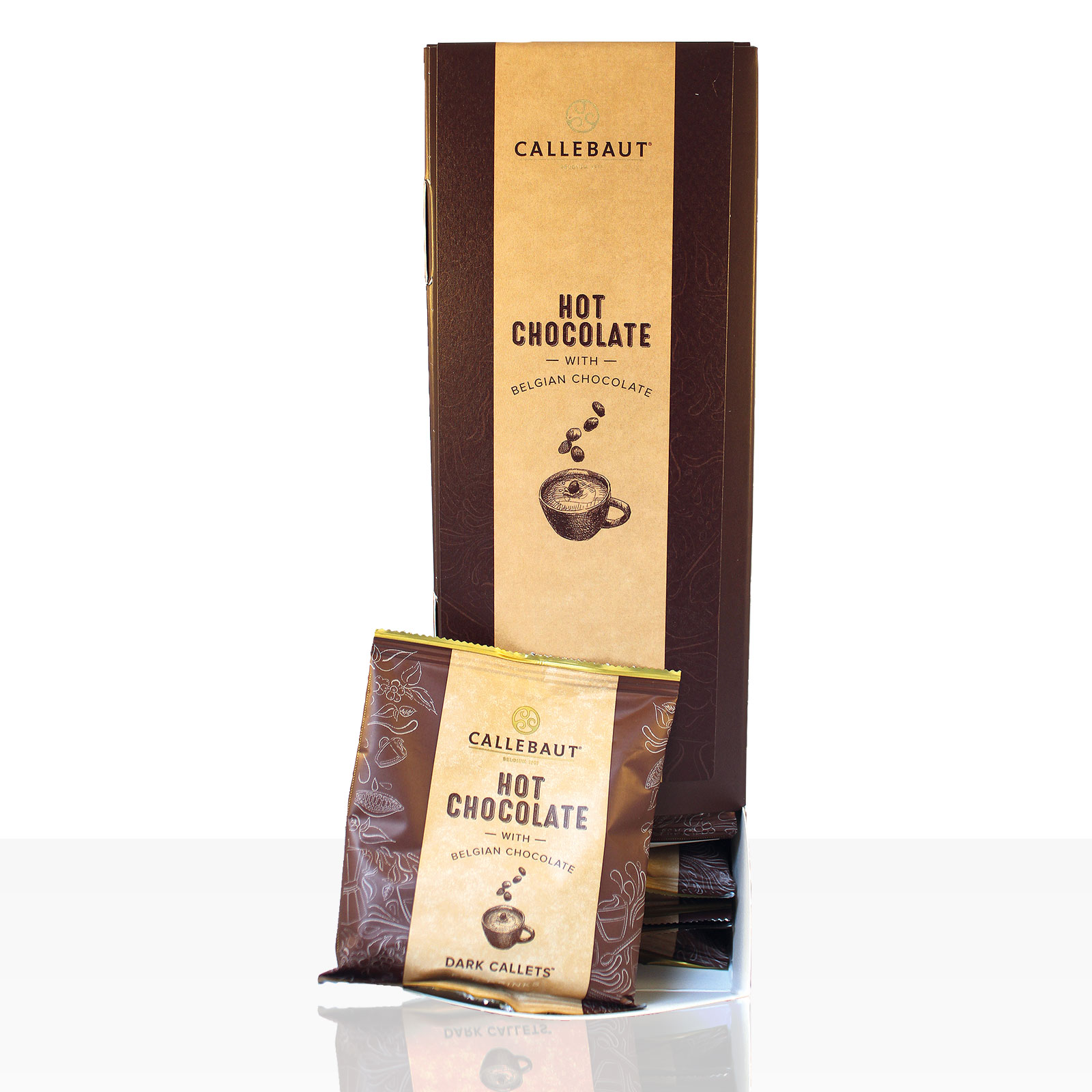 Шестое дополнительное изображение для товара Горячий шоколад порционный темный 54.5%, 25 пакетиков, Callebaut арт 811NV-T97