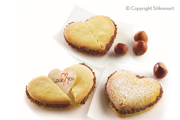 Восьмое дополнительное изображение для товара Набор форм "Печенье с предсказанием – сердце" For You (Silikomart, Италия)