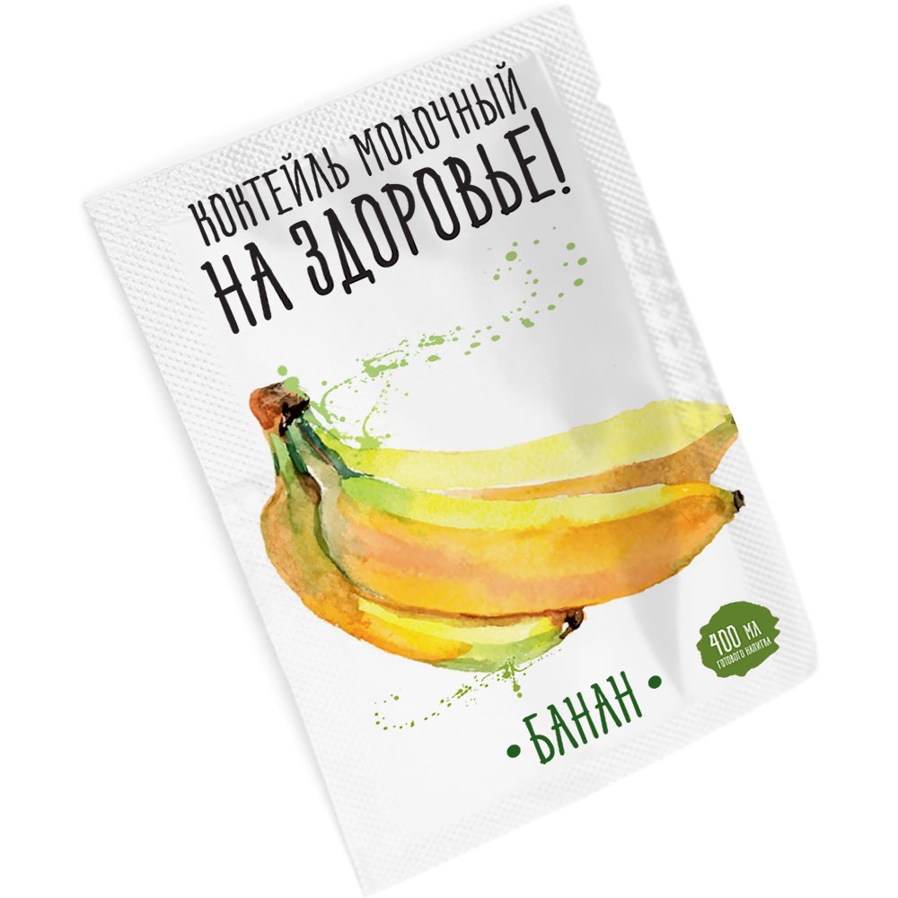 Первое дополнительное изображение для товара Сухая смесь для коктейлей «На Здоровье!» Банан, шоубокс 40 порций