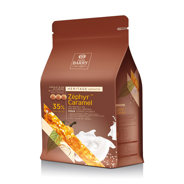 Первое дополнительное изображение для товара Шоколад «Zephyr caramel» белый с карамелью (35% какао) 2,5 кг, Cacao Barry (Франция) CHK-N35ZECA-2B-U75