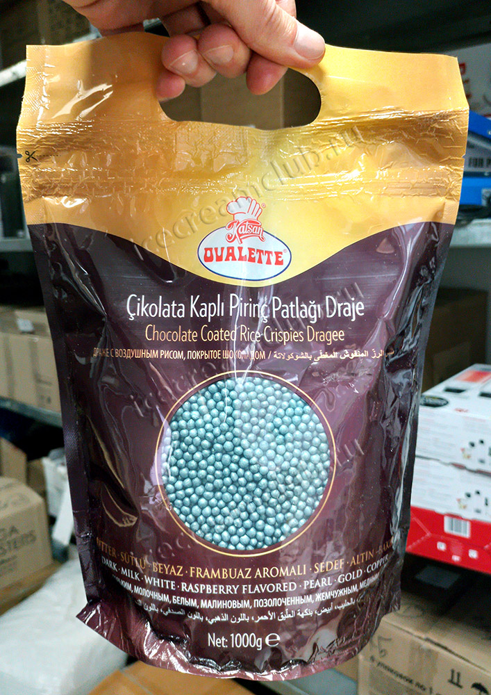 Третье дополнительное изображение для товара Посыпка шоколадная «Шарики хрустящие криспи» зеленые, 1 кг Katsan K060110