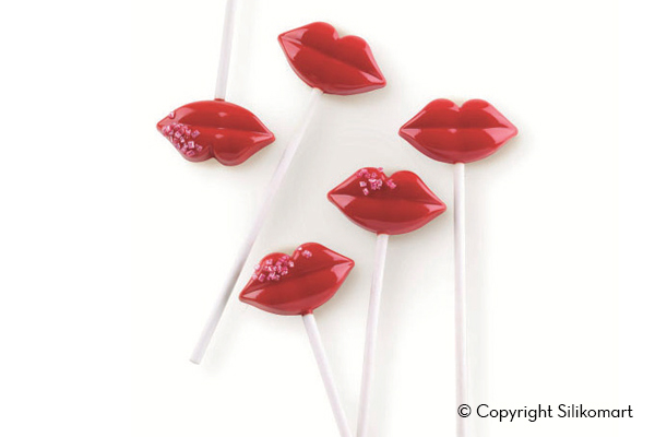 Первое дополнительное изображение для товара Форма для леденцов и конфет «Губы», Kiss Pops (Silikomart)