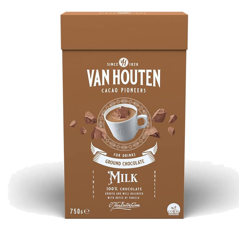 Первое дополнительное изображение для товара Молочный тертый шоколад для напитков Ground Milk, 0.75 кг Van Houten VM-54626-V99