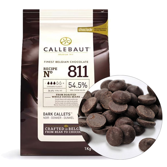 Шоколад темный 54,5% – № 811 в калетах 1 кг, Callebaut (Бельгия) 811-2B-U73