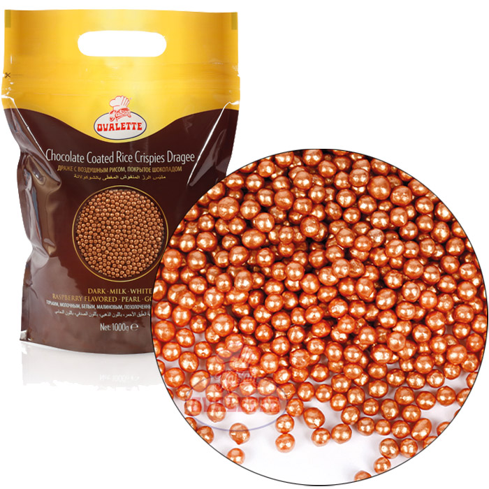 Посыпка шоколадная «Шарики хрустящие криспи» медь, 1 кг OVALETTE Katsan K060107 основное изображение