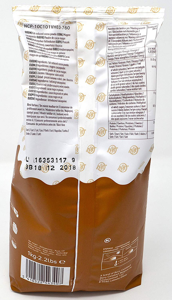 Третье дополнительное изображение для товара Какао порошок Natural Light Brown, 10-12% – 1 кг, VanHouten (Голландия), NCP-10c101vhe0-760