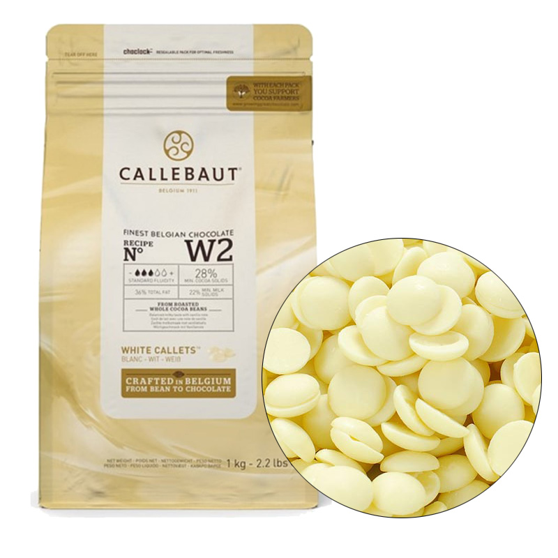 Шоколад белый 28% в калетах Callebaut (Бельгия), 1 кг W2-2B-U73