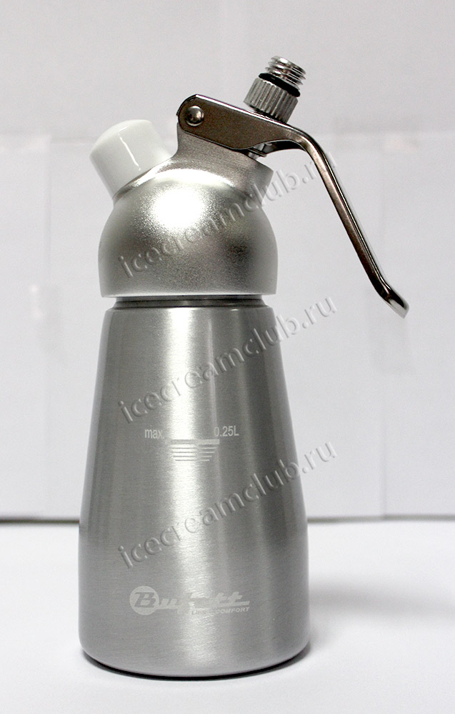 Четвертое дополнительное изображение для товара Сифон для сливок Bufett Kulinarische Produkte 0.25L серебро, 640012 (3 насадки)