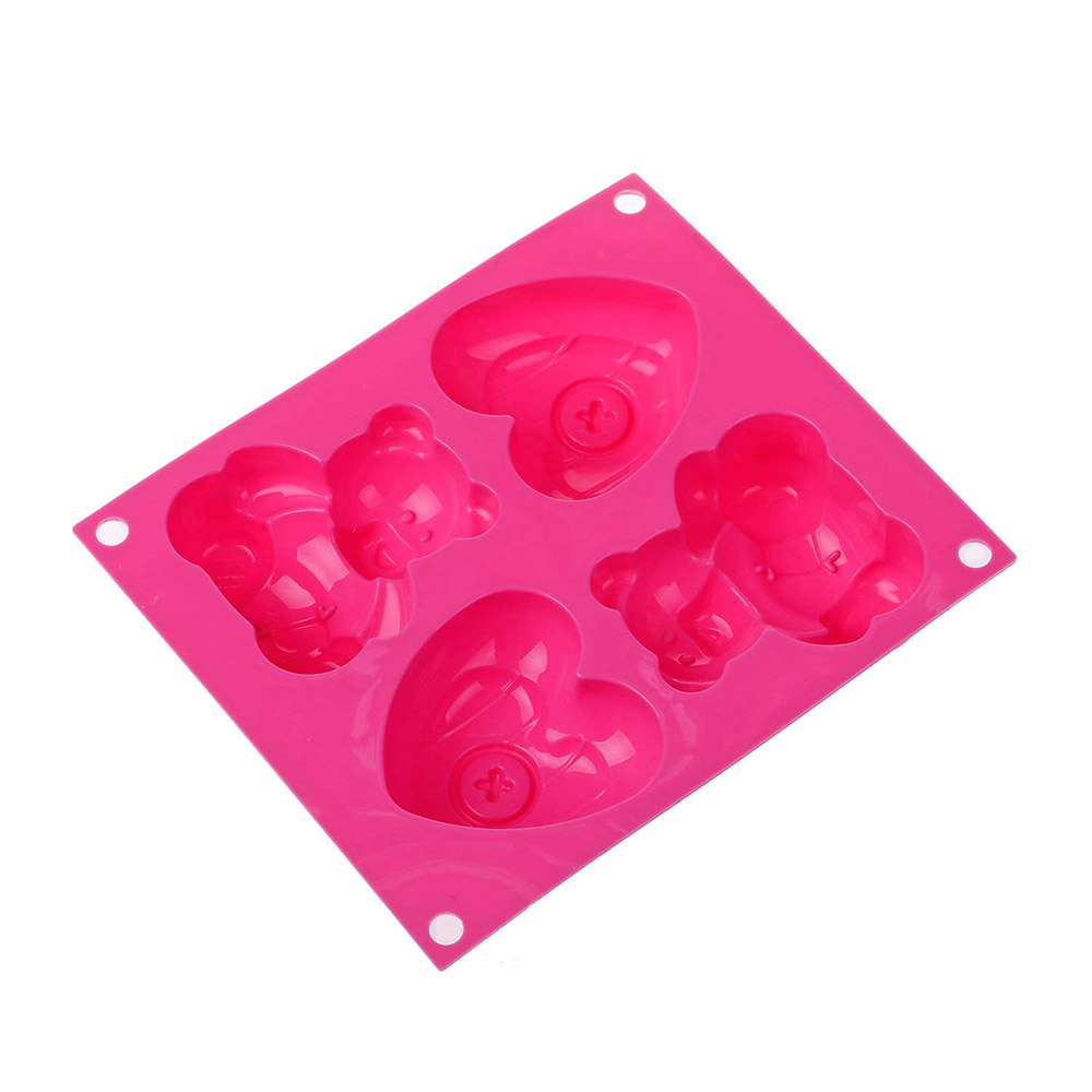 Третье дополнительное изображение для товара Форма силиконовая BabyFlex «Мишка и сердце» (Silikomart, Италия) HSF03