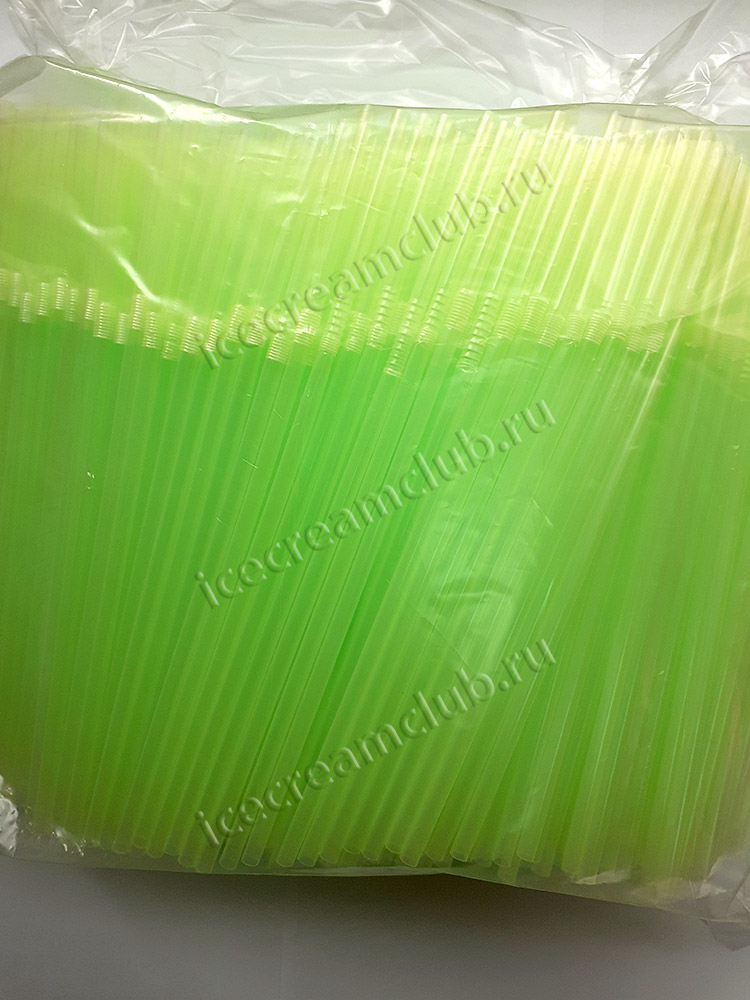 Первое дополнительное изображение для товара Трубочки «Неоновые зеленые» со сгибом 21 см, 1000 шт