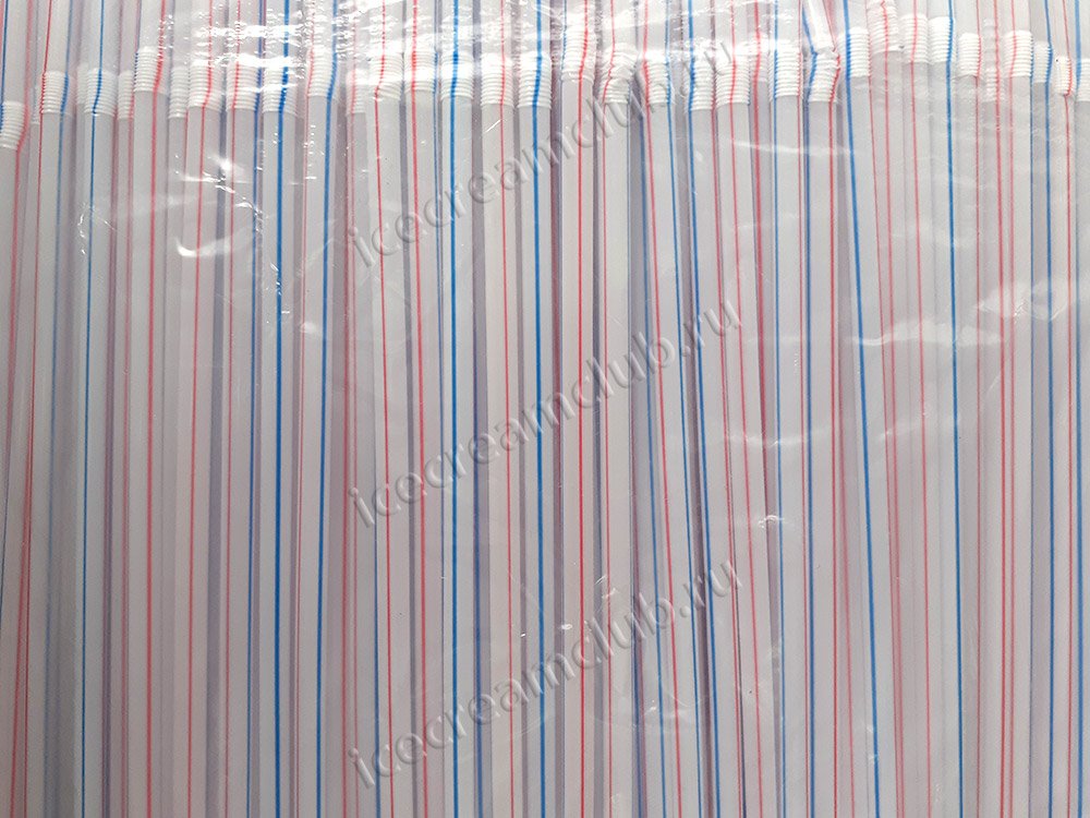 Третье дополнительное изображение для товара Трубочки со сгибом «Цветная полоса» 21 см, 1000 шт ProHotel