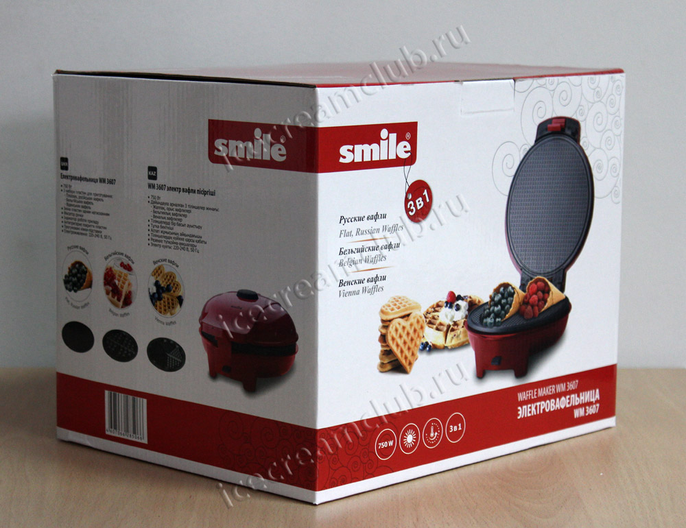Восьмое дополнительное изображение для товара Вафельница Smile WM 3607: тонкие, бельгийские, венские вафли