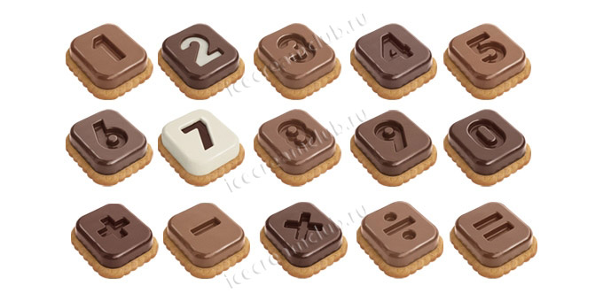 Третье дополнительное изображение для товара Формочки для шоколада Tescoma «Числа» 630966