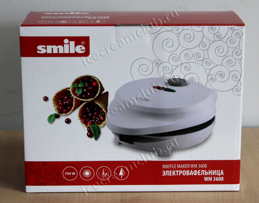 Шестое дополнительное изображение для товара Вафельница Smile WM 3608 для тонких вафель и рожков (с конусом)