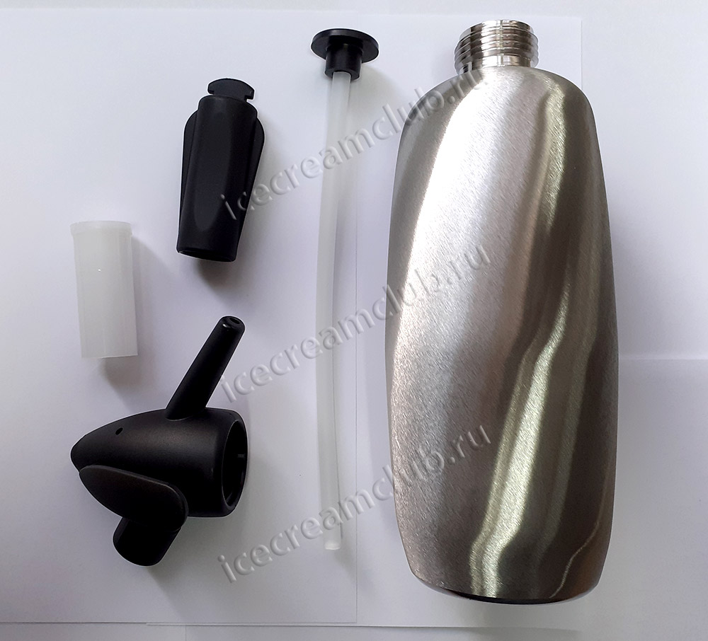 Первое дополнительное изображение для товара Сифон для газирования воды LISS 3421 (стальной, 1 литр)