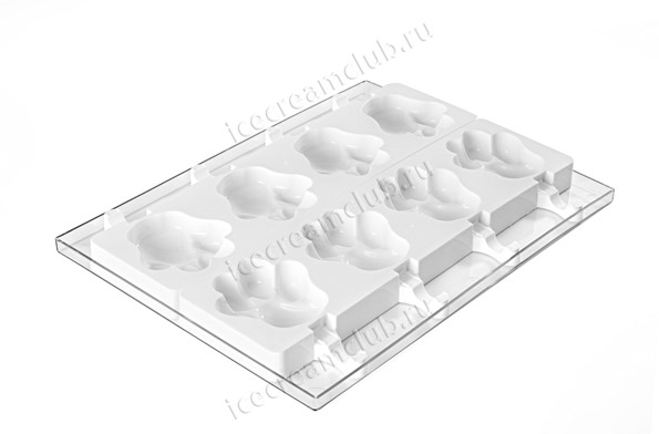 Форма для мороженого эскимо «Лапа» СТЭККОФЛЕКС (Silikomart, Италия), 8 ячеек + поднос