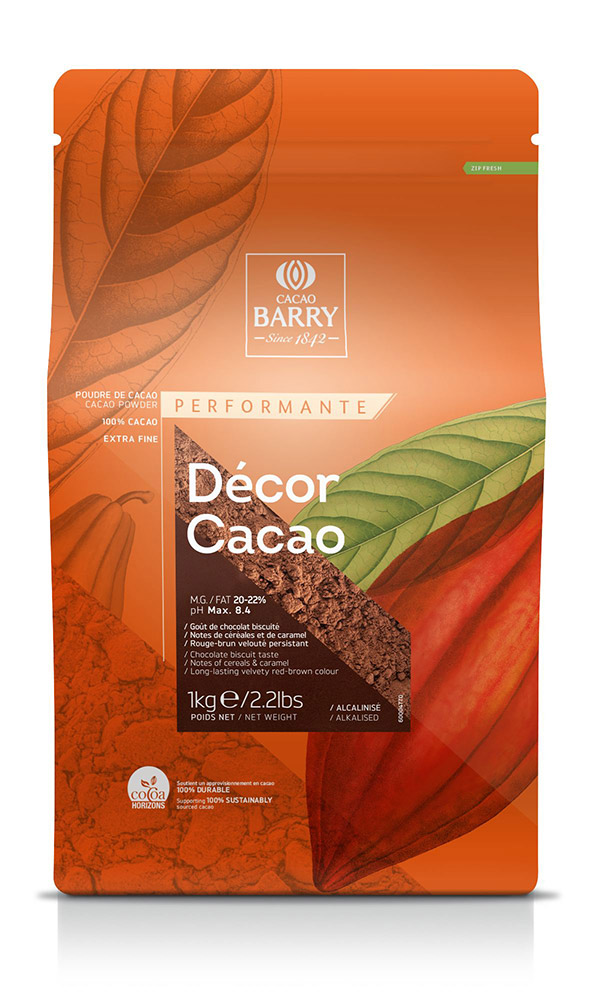 Первое дополнительное изображение для товара Какао порошок Decor Cacao 22-24% 1 кг, Cacao Barry DCP-20DECOR-89B