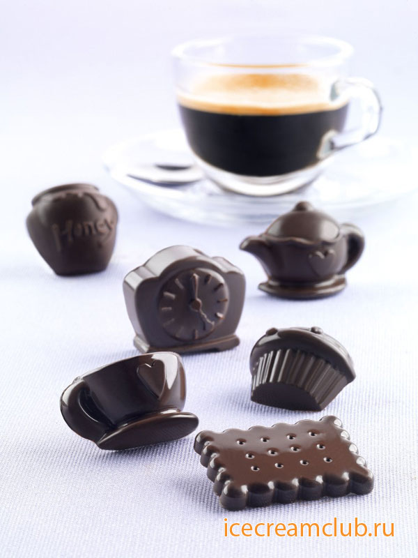 Первое дополнительное изображение для товара Форма для шоколада  ИЗИШОК «Чаепитие» (EasyChoc Silikomart, Италия) SCG17