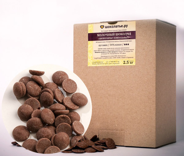 Шоколад «Шоколатье EUROstandart», молочный (2,5 кг), арт. CLT-MNV-2500