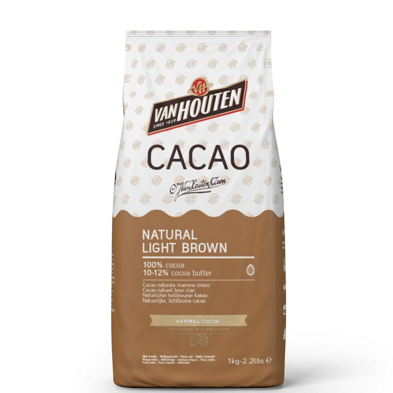 Какао порошок Natural Light Brown, 10-12% – 1 кг, VanHouten (Голландия), NCP-10c101vhe0-760